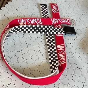 SHEIN Red and Black & White Checkered Punk Belts